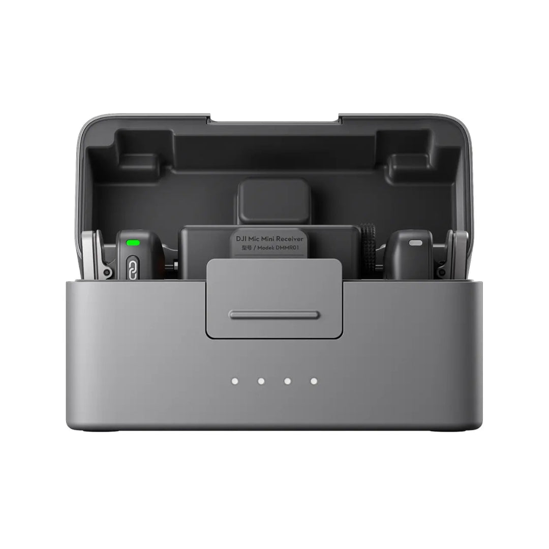 DJI Mic Mini – Wireless Lavalier Microphone System (2 Transmitters + 1 Receiver) with Portable Charging Case