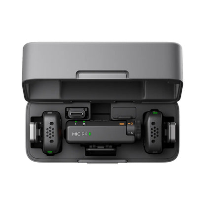 DJI Mic Mini – Wireless Lavalier Microphone System (2 Transmitters + 1 Receiver) with Portable Charging Case
