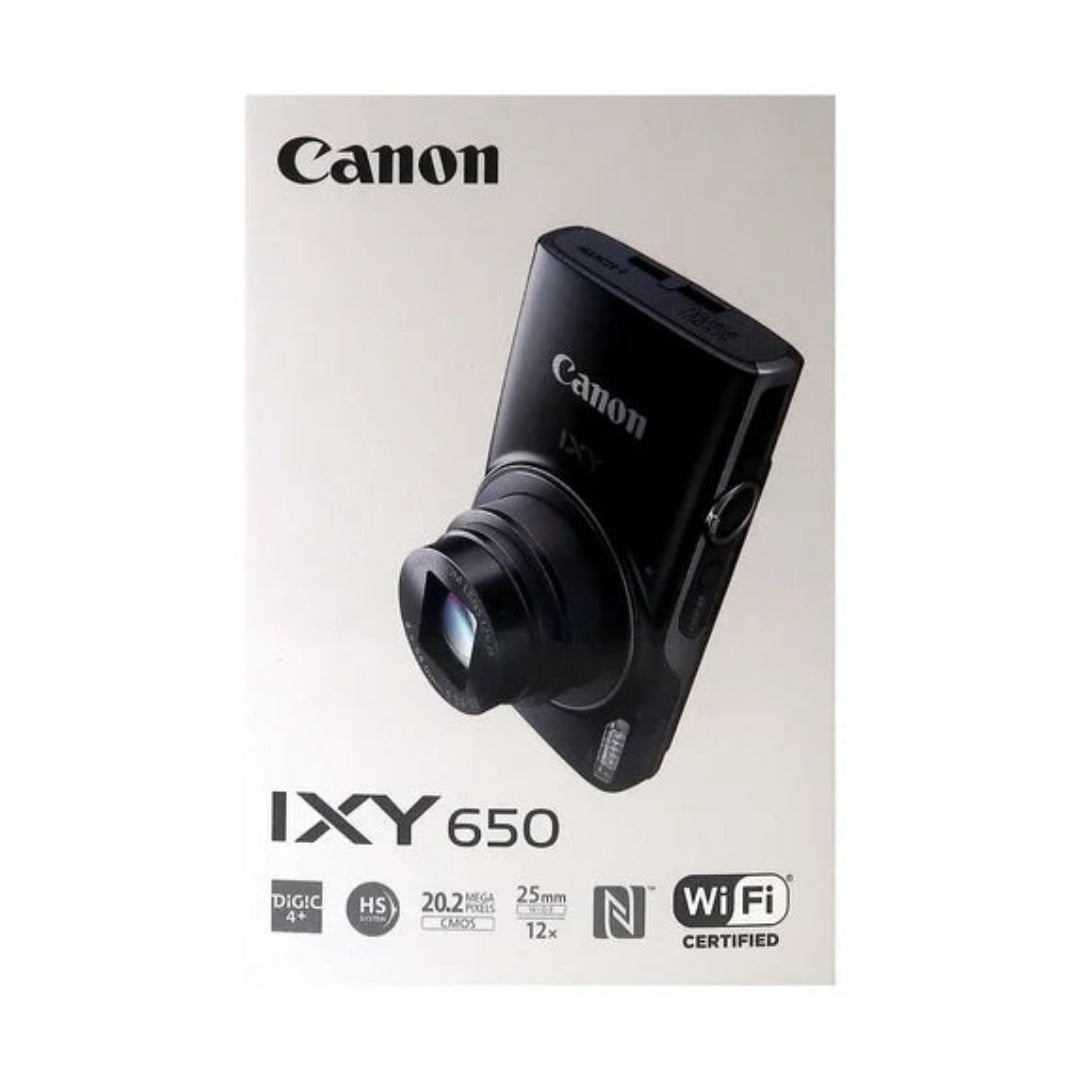 Canon IXY 650 Compact Digital Camera – 20.2MP, 12x Optical Zoom– Black