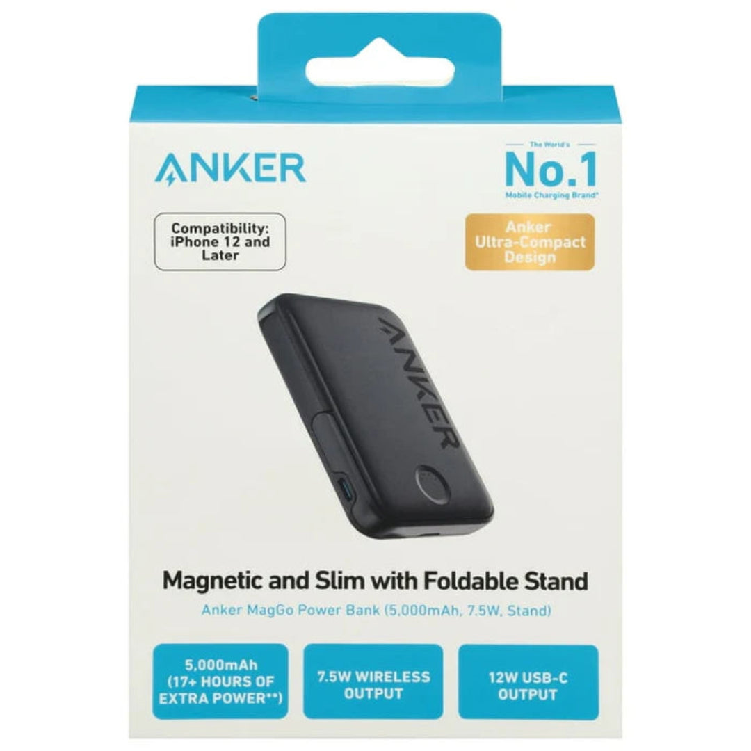 Anker 622 MagGo – Wireless Snap-On Charger with Kickstand, 5000mAh-Black