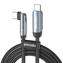 Porodo Braided 100W PD C to C Cable With Rotatable Head 1M - Grey