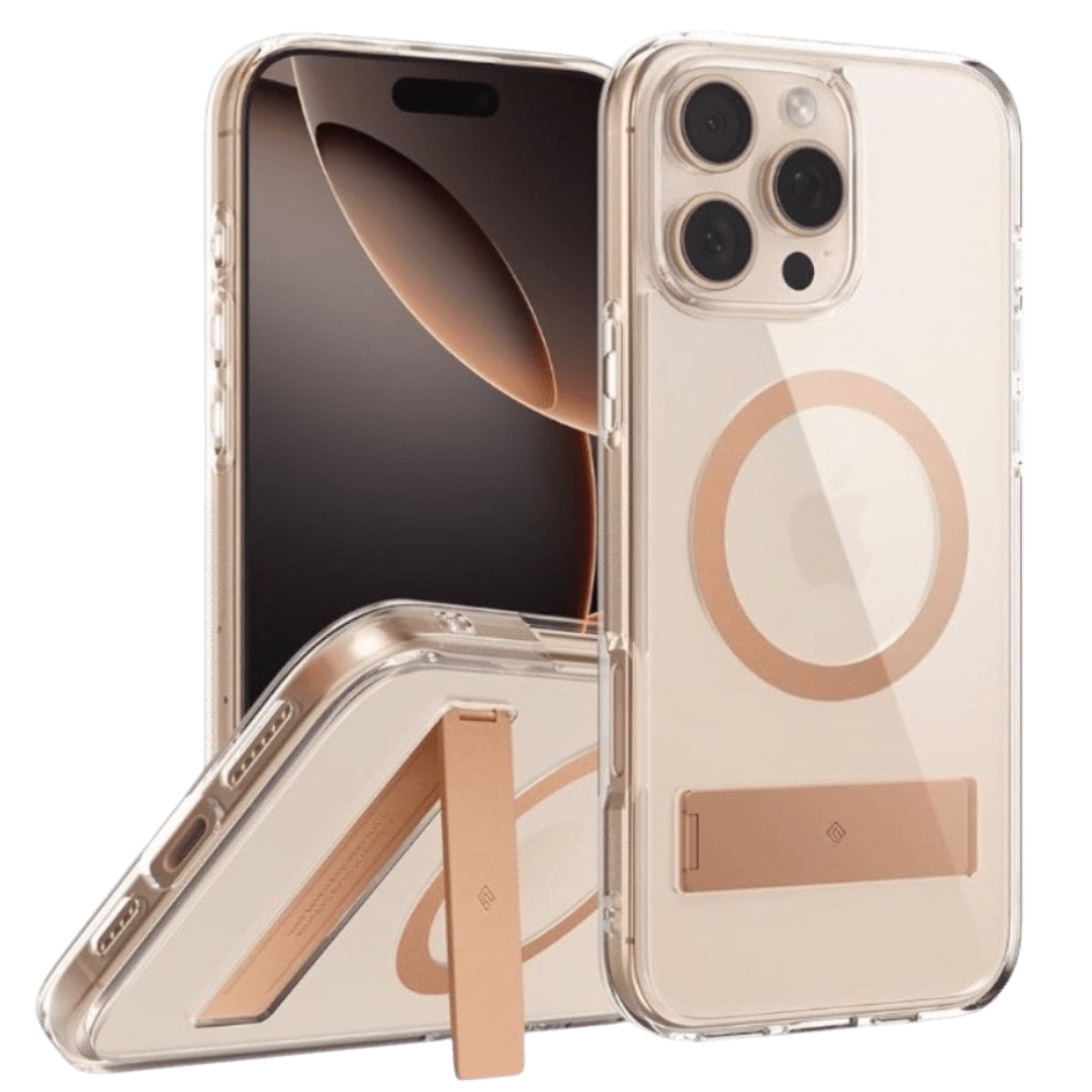 Caseology Cover IPhone 16 Pro  -Capella-Clear Sepia Gold- MagFit Kickstand