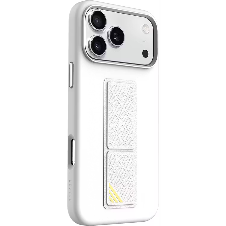 Levelo Morphix Silicone GripStand Case for iPhone 17 Pro Silver